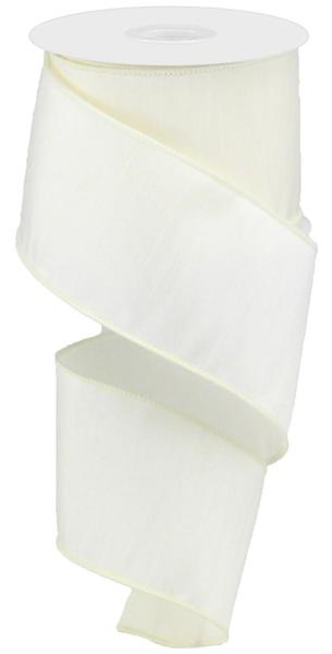 2.5 Inch By 10 Yard Ivory Faux Dupioni Ribbon