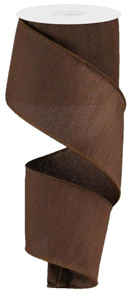 2.5 Inch By 10 Yard Chocolate Dupioni Ribbon