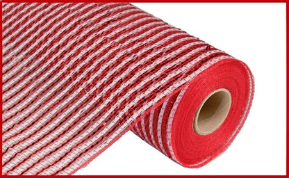 10 Inch By 10 Yard Red And White Foil Mesh