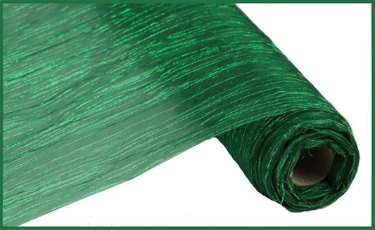 17 Inch By 5 Yard Emerald Green Crushed Metallic
