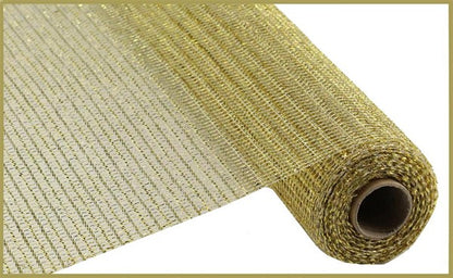 19 By 10 Yards Gold Metallic Netting Fabric