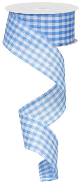 1.5 Inch By 10 Yard Blue And White Gingham Ribbon