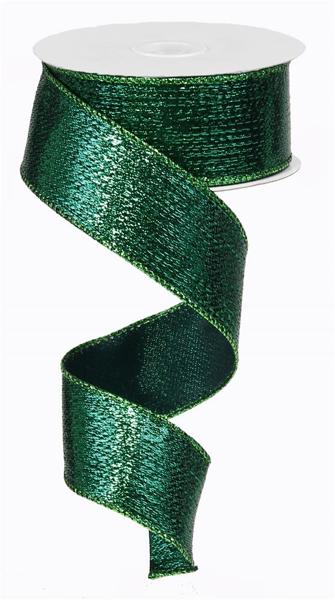 1.5 Inch By 10 Yard Emerald Green Metallic Ribbon