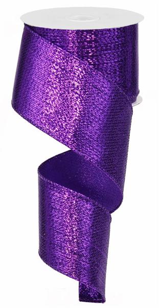 2.5 Inch By 10 Yard Purple Metallic Ribbon