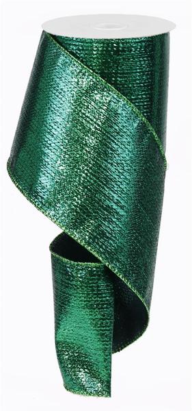 4 Inch By 10 Yard Emerald Green Metallic Ribbon