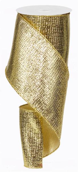 4 Inch By 10 Yard Gold Metallic Ribbon