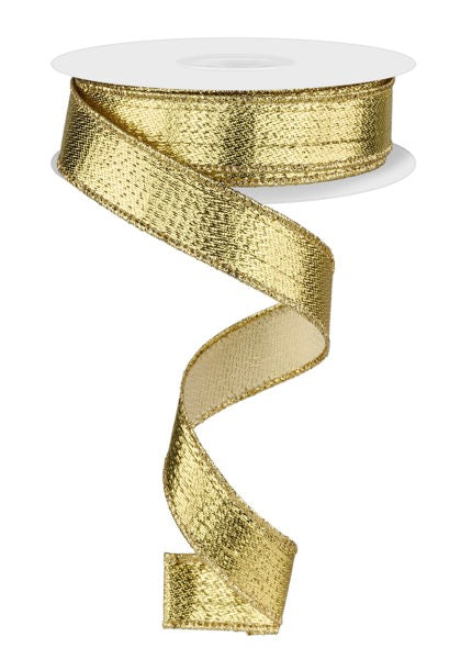 7/8 Inch By 10 Yard Gold Metallic Ribbon