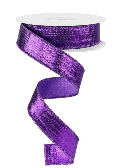 7/8 Inch By 10 Yard Purple Metallic Ribbon