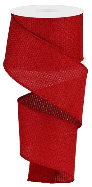 2.5 Inch By 10 Yard Bright Red Royal Burlap Ribbon