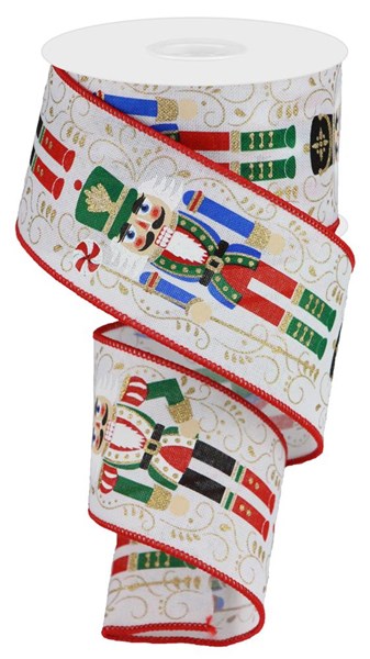 2.5 Inch By 10 Yard Classic Nutcracker Print Ribbon