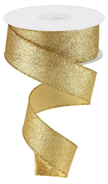 1.5 Inch By 10 Yard Gold Glitter Ribbon