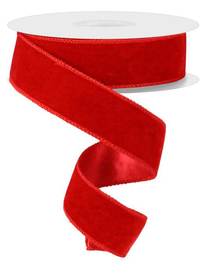 1.5 Inch By 10 Yard Red Velvet Ribbon With Satin Backing