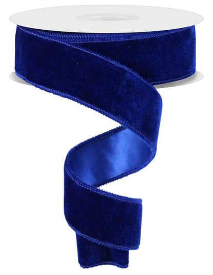 1.5 Inch By 10 Yard Royal Blue Velvet Ribbon With Satin Backing