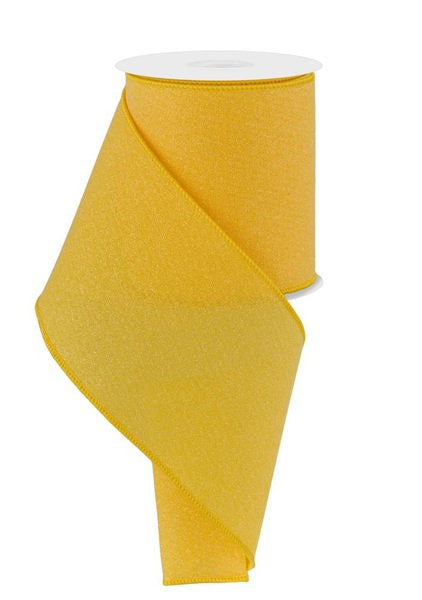4 Inch By 10 Yard Yellow Crystal Shine Ribbon