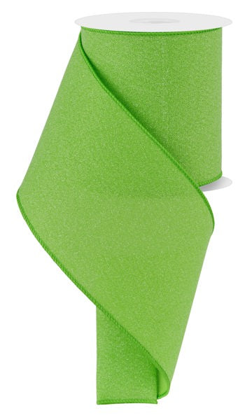 4 Inch By 10 Yard Fresh Green Crystal Shine Ribbon