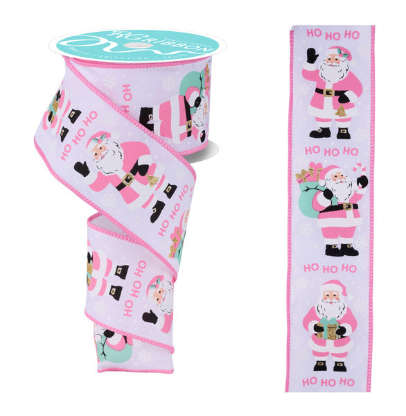 2.5 Inch By 10 Yard Pastel Santa Claus Ribbon