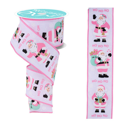 2.5 Inch By 10 Yard Pastel Santa Claus Ribbon