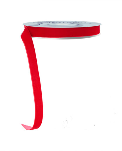 5/8 Inch By 10 Yard Red Woven Velvet Ribbon