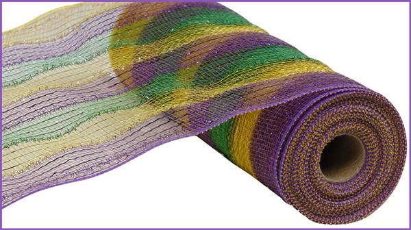 10 Inch By 10 Yards Mardi Gras Tinsel Foil Mesh