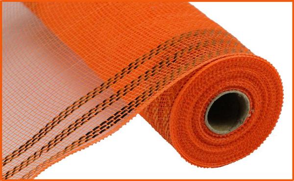 10 Inch By 10 Yard Orange With Orange Foil Mesh