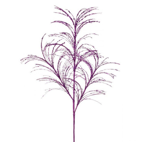 34 Inch Purple Glitter Sequin Pampas Grass Spray