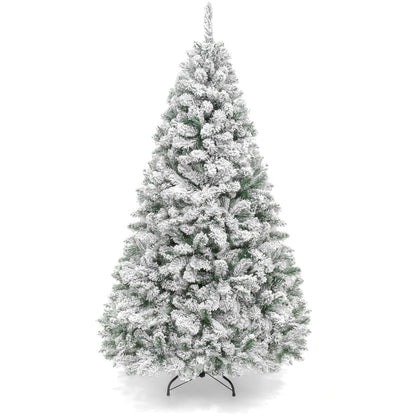 Best Choice Products 9 ft. Snow Flocked Artificial Pine Christmas Tree With Foldable Metal Base Open Box