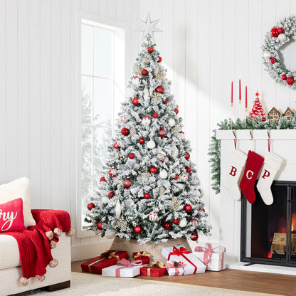 Best Choice Products 9 ft. Snow Flocked Artificial Pine Christmas Tree With Foldable Metal Base Open Box