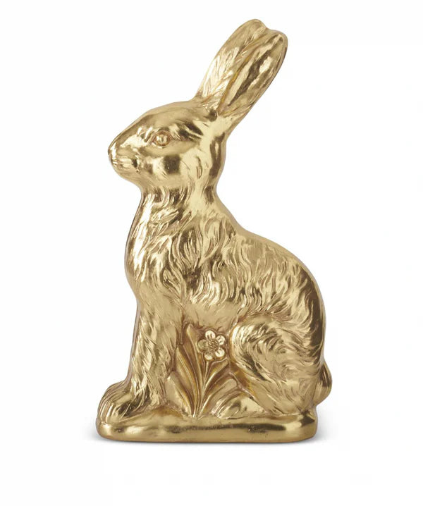 19 Inch Gold Foil Resin Easter Bunny