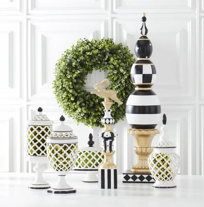 40 Inch Gold Black And White Easter Egg Finial