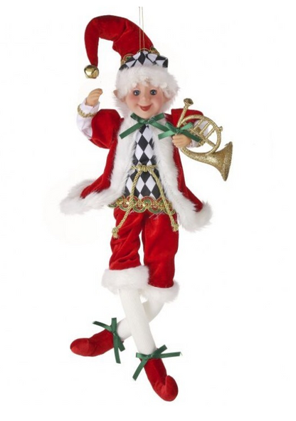 18 Inch Fabric Pixie Elf With Diamond Check