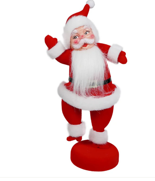 14.5 Inch Red Flocked Dancing Santa