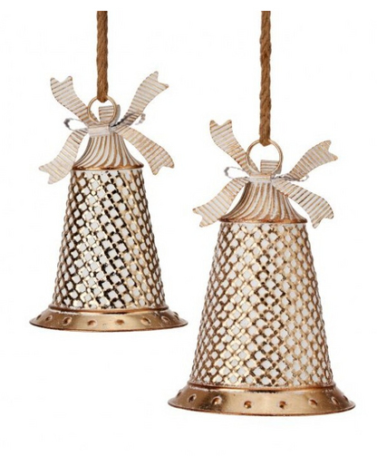 Gold Metal Antique Bell Set Of Two Bells