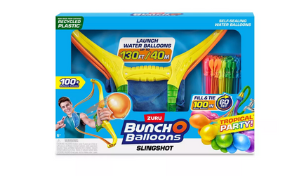 Bunch O Balloons Tropical Party Slingshot & 100+ Rapid-Filling Self-Sealing Water Balloons