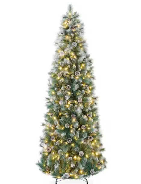 Best Choice Products 12 ft. Frosted Green Scotch Pine Pre-Lit Pencil Artificial Christmas Tree Open Box