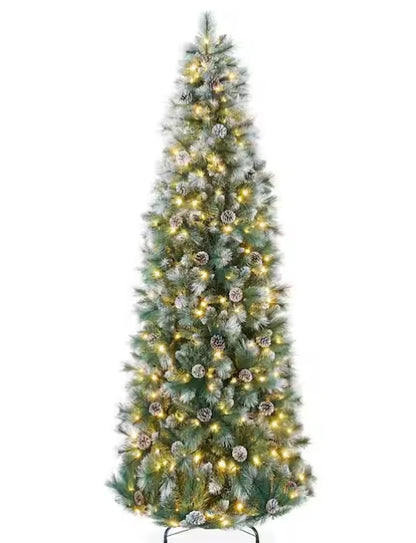 Best Choice Products 12 ft. Frosted Green Scotch Pine Pre-Lit Pencil Artificial Christmas Tree Open Box
