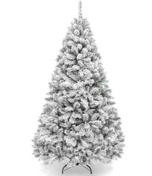 Best Choice Products 6 ft. Unlit Flocked Pine Artificial Christmas Tree Open Box