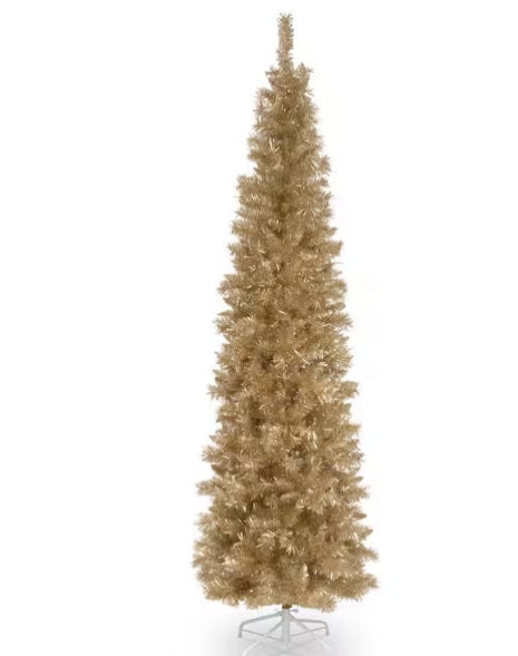 National Tree Company 7 ft. Champagne Gold Tinsel Artificial Christmas Tree
