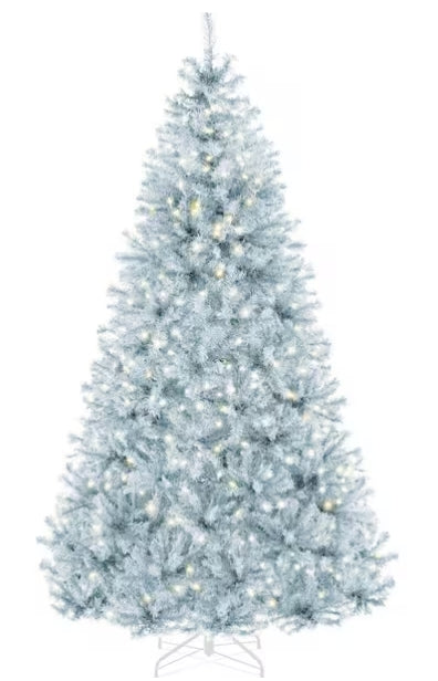 Best Choice Products 9 ft. Ice Blue Fir Pre-Lit Artificial Christmas Tree Open Box
