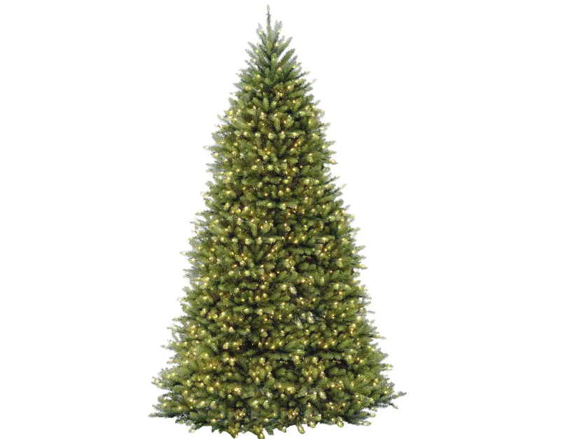 National Tree Company 10 ft. Pre-Lit Dunhill Fir Hinged Artificial Christmas Tree with Clear Lights Open Box