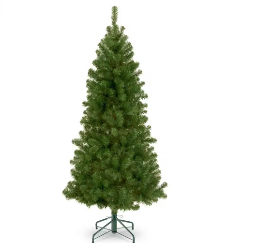 National Tree Company Unlit 7 ft. Canadian Fir Grande Hinged Tree in Metal Stand Open Box