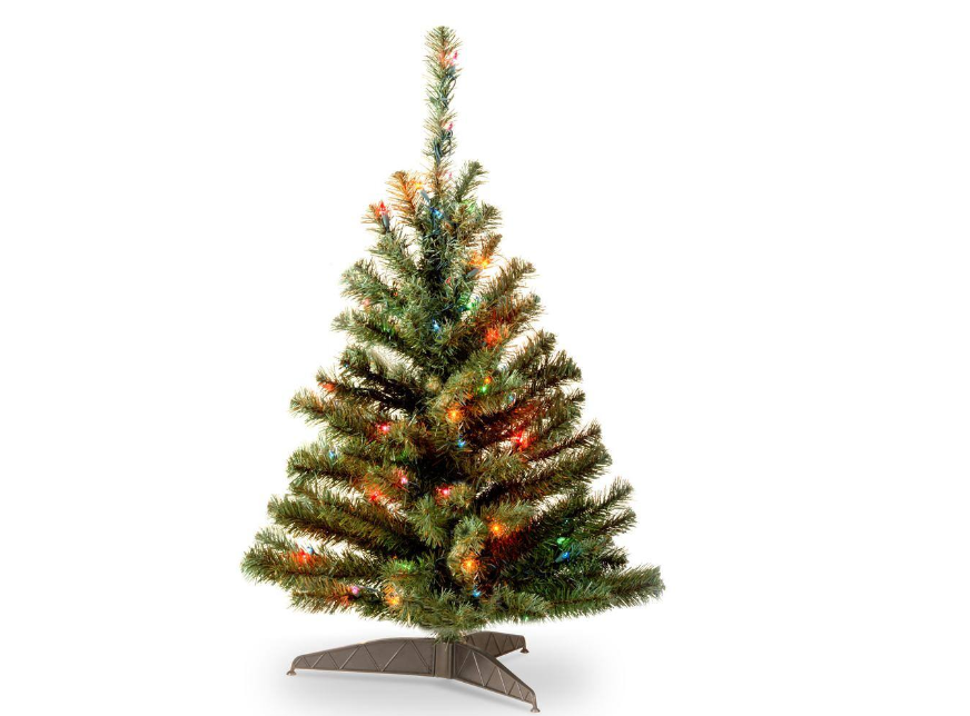 National Tree Company 3 ft. Kincaid Spruce Artificial Christmas Tree with Multicolor Lights