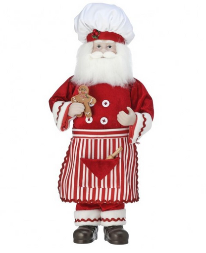 18 Inch Red And White Fabric Baking Santa