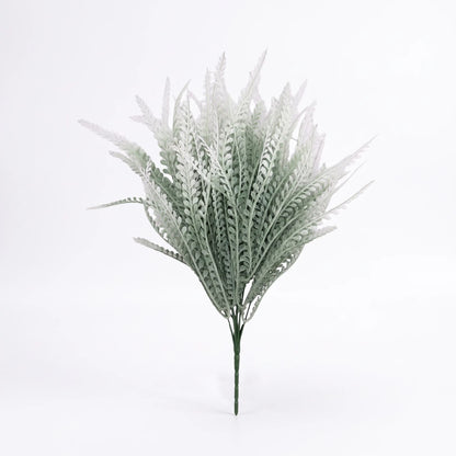 16 Inch Frosted White Bead Grass Bush