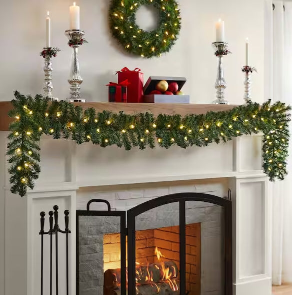 Home Accents Holiday 9 Ft Kingston Fir LED Pre-Lit Lighted Christmas Garland