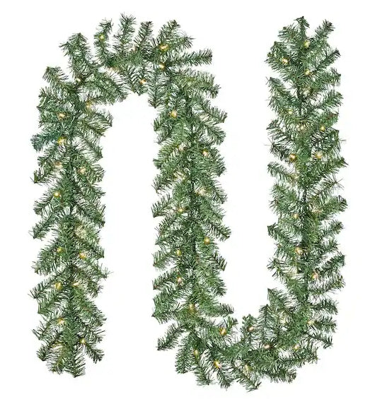 Home Accents Holiday 9 Ft Kingston Fir LED Pre-Lit Lighted Christmas Garland