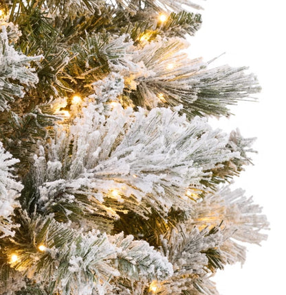 7.5 Foot Pre-Lit Glitter Flocked Micro LED with Twinkle Artificial Christmas Tree *OPEN BOX*