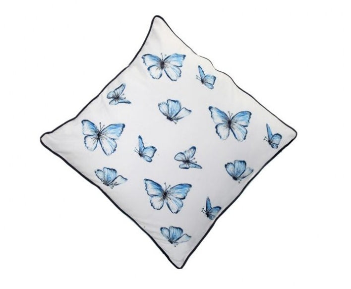 18 X 18 Inch Embroidered Butterflies In Flight Pillow