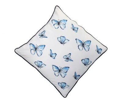 18 X 18 Inch Embroidered Butterflies In Flight Pillow