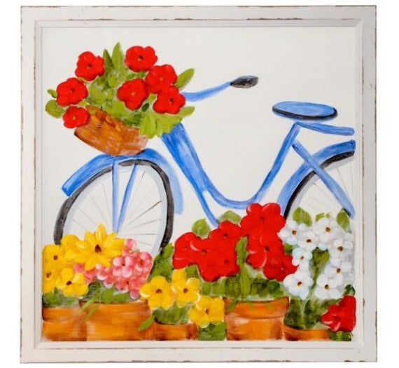 23.5 X 23.5 Inch Painted Summer Bike Framed Screen