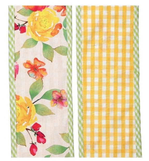 4 Inch By 5 Yard Summer Rose Nasturitum Ribbon